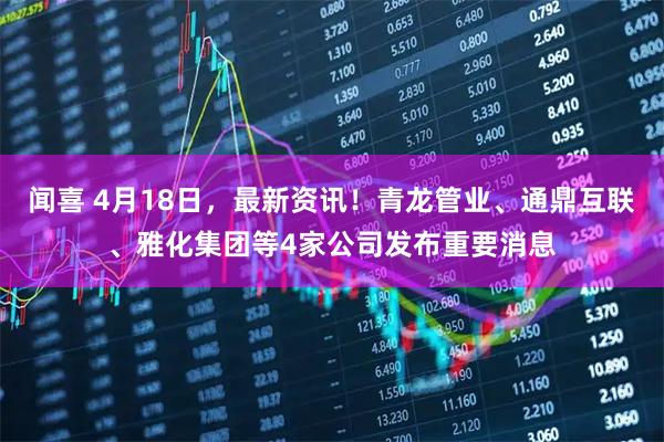 闻喜 4月18日，最新资讯！青龙管业、通鼎互联、雅化集团等4家公司发布重要消息
